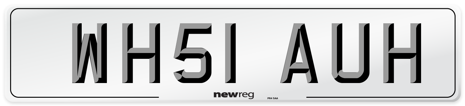 WH51 AUH Number Plate from New Reg